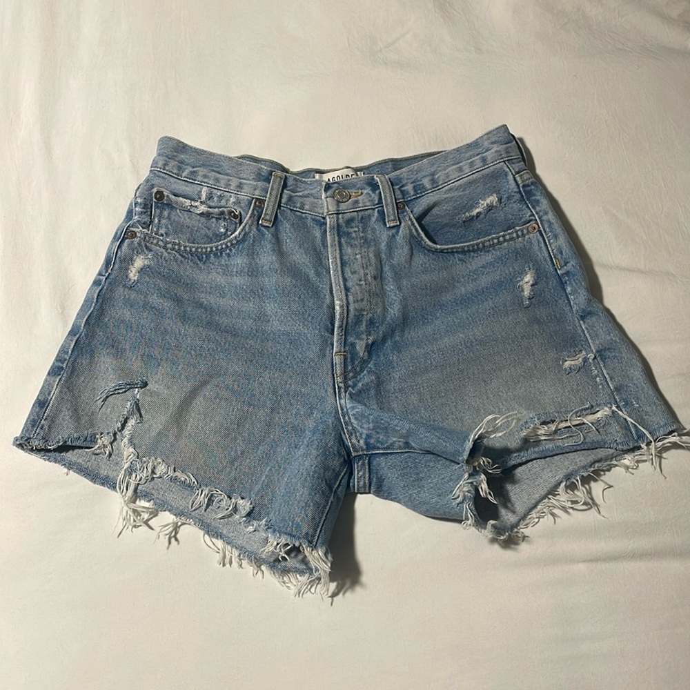 Agolde Parker Long denim shorts